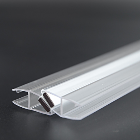 PVH04-914KW8 Магнитный уплотнительный профиль 90° скошенный для стекла 8 мм, 2500 мм, premium 